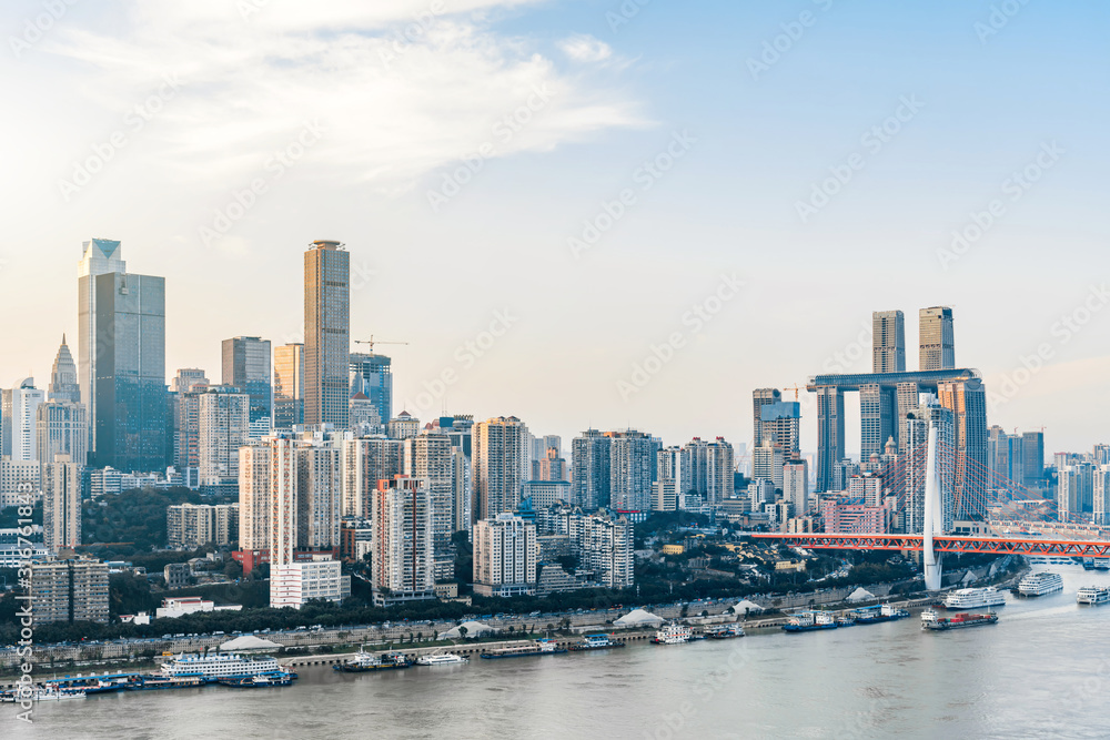 Sunny view of the Yangtze River in Chongqing, China Sunny view of the Yangtze River in Chongqing, China