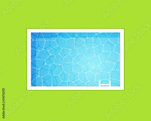 Rectangle pool top view. Clipart image isolated on white background