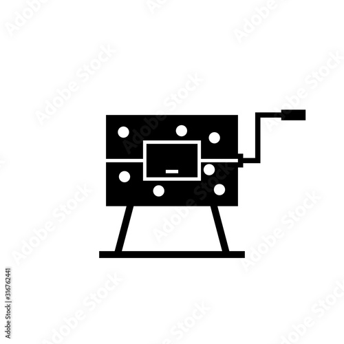 Raffle drum silhouette icon. Clipart image isolated on white background