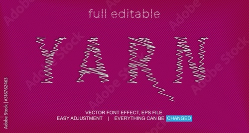 text font effect editable vector template, with the style of sewing thread, embroidery, and can be used for promotion fabrics, fashion, yarn, weaving and craft, easy to edit and adjust as needed