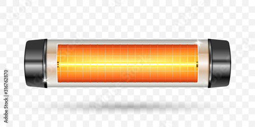 Modern electric infrared heater. Vector Illustration.