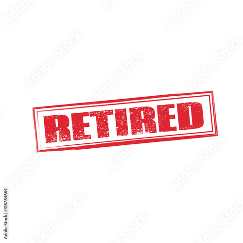 Retired stamp icon. Clipart image isolated on white background