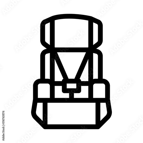 Child Seat Chair Icon Vector. Outline Child Seat Chair Sign. Isolated Contour Symbol Illustration