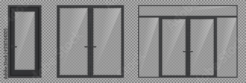 Vector realistic different closed black door