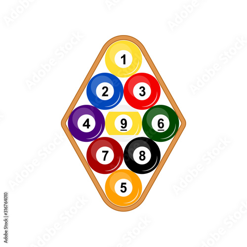 9 Ball rack icon. Clipart image isolated on white background