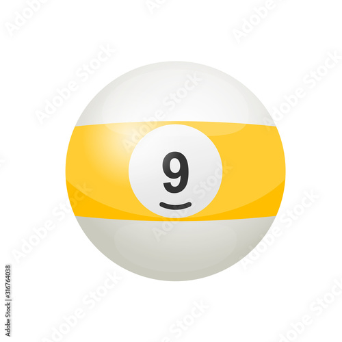 Pool ball 9 icon. Clipart image isolated on white background