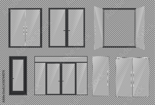 Vector realistic different closed black door