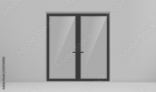 Vector realistic different closed black door