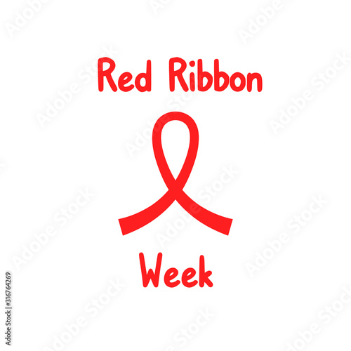 Red Ribbon icon. Clipart image isolated on white background