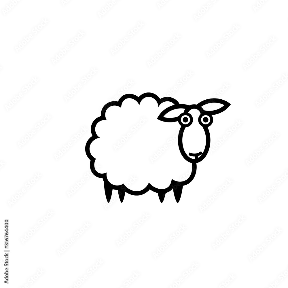 Sheep outline icon. Clipart image isolated on white background Sheep outline icon. Clipart image isolated on white background