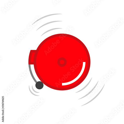 Fire alarm bell icon. Clipart image isolated on white background