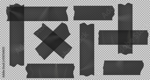 Adhesive tape set isolated on transparent background