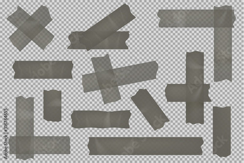 Adhesive tape set isolated on transparent background