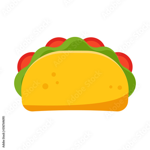 Taco vector icon. Clipart image isolated on white background