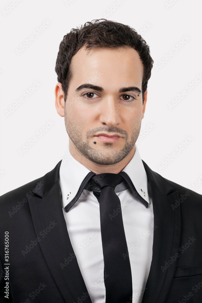 Portrait of young Caucasian businessman against white background Portrait of young Caucasian businessman against white background