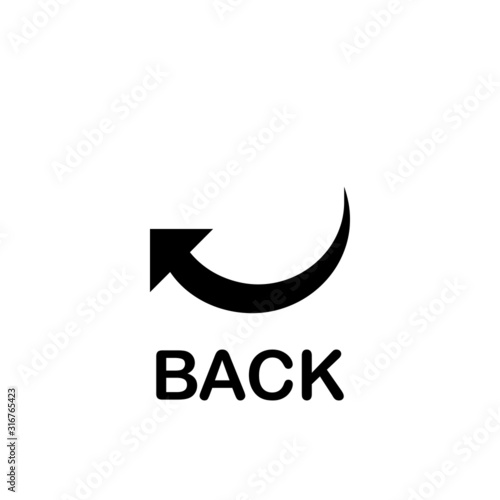 Back or reverse icon vector. Flip over or turn arrow sign. 