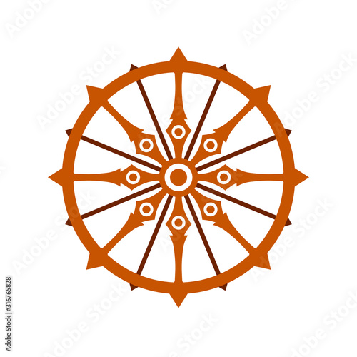 Konark wheel icon. Clipart image isolated on white background