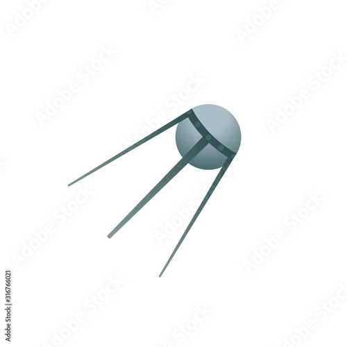 Sputnik 1 icon. Clipart image isolated on white background