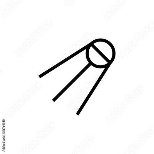 Sputnik 1 line icon. Clipart image isolated on white background