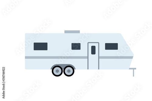 Travel trailer simple icon. Clipart image isolated on white background