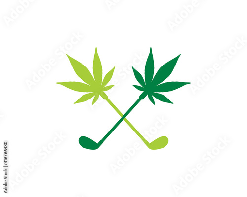 Cannabis Leaf and Golf Logo Vector 003.cdr