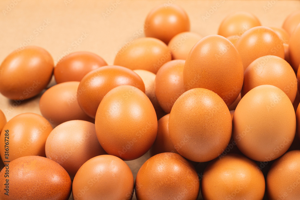 Group of brown eggs isolated on white. Group of brown eggs isolated on white.