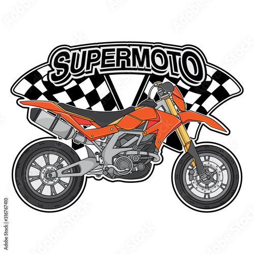 extreme supermoto design logo concept