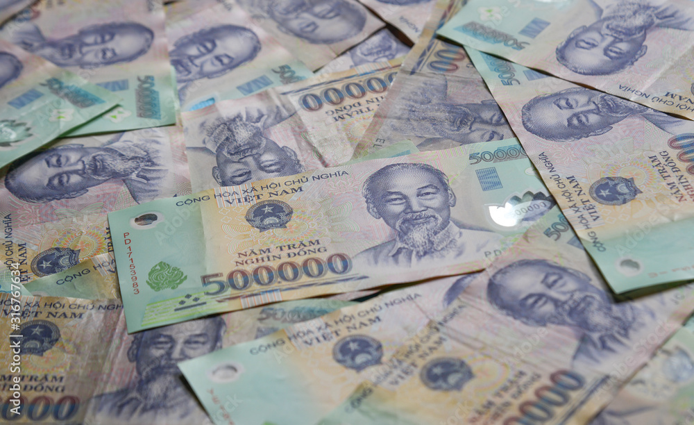 Obraz premium Vietnamese paper money 500,000 VND