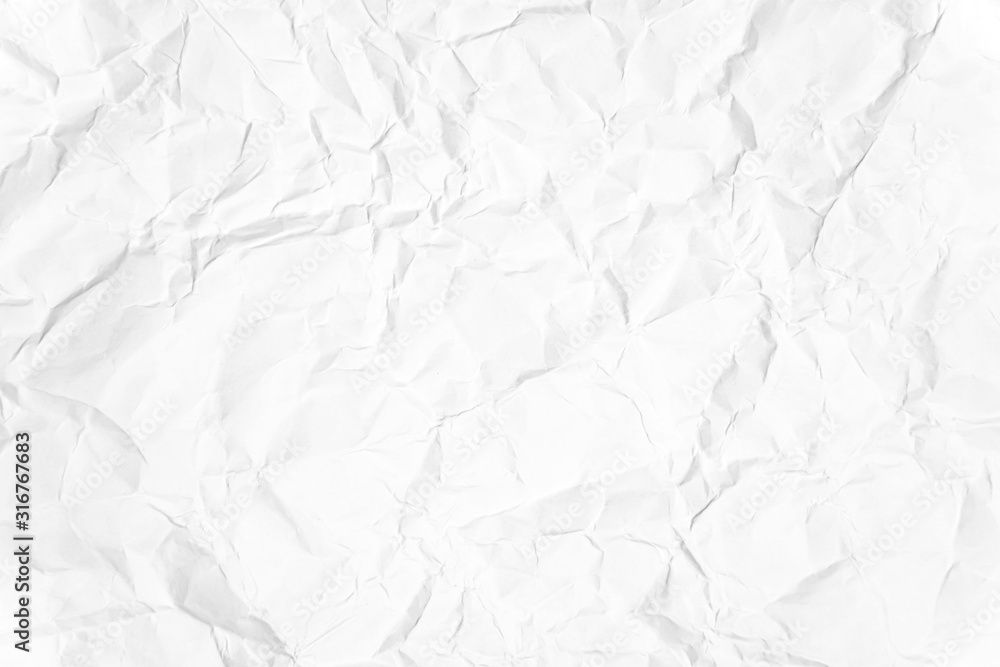Naklejka premium Paper texture Crumpled White.Top view.