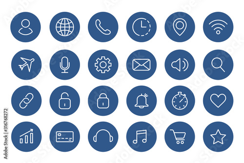 User interface icons. Web vector icons.