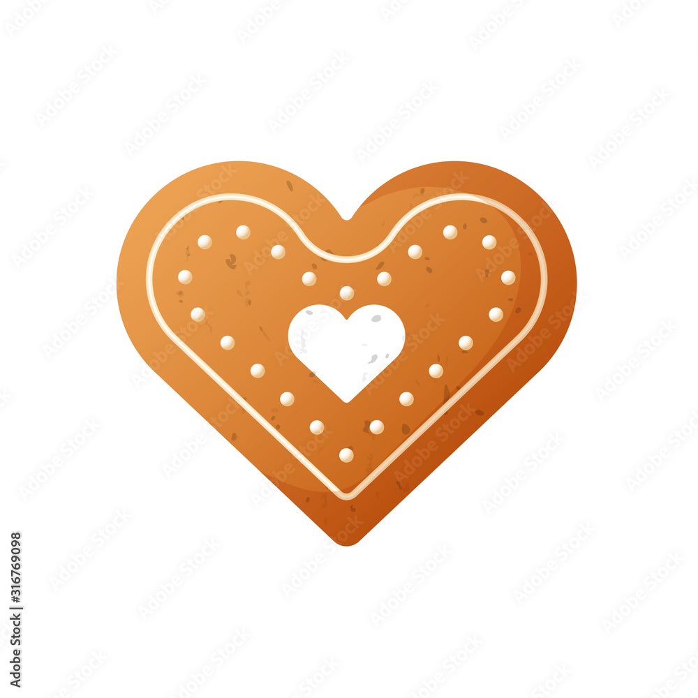 Saint Valentine's Day Heart Shaped Cookie. Saint Valentine's Day Heart Shaped Cookie.