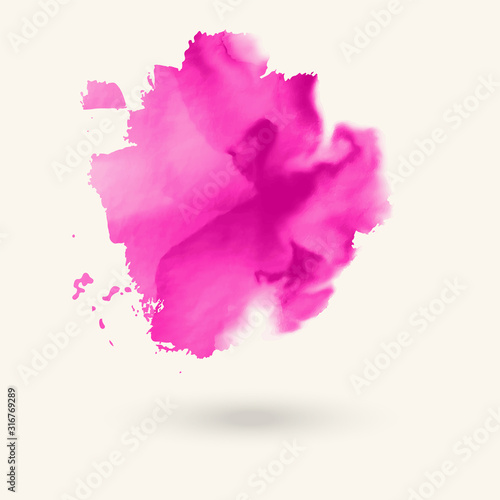 Abstract pink watercolor element for web design. Vector.