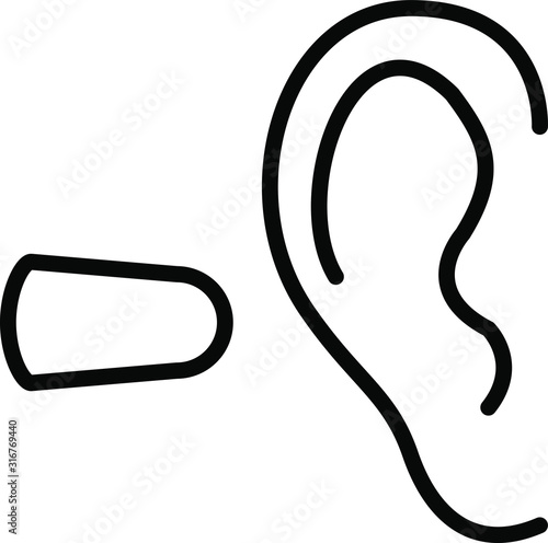 earplug icon, vector illustration