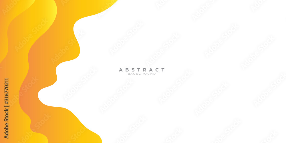 Orange abstract background with wave gradient effect presentation design