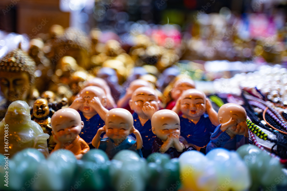 Buddhist monks figurines