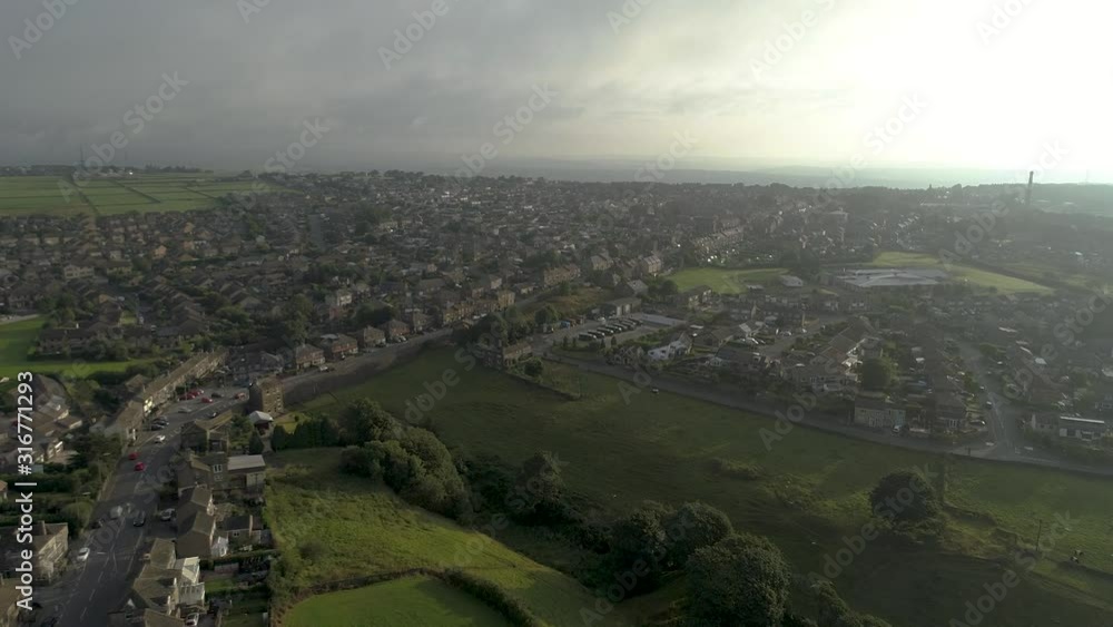 Aerial drone Yorkshire town Bradford Aerial drone Yorkshire town Bradford