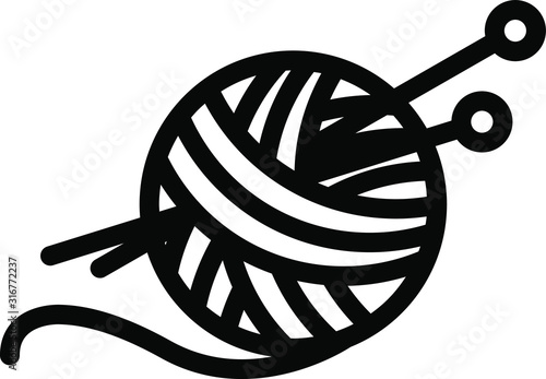 Knitting icon, vector illustration.
