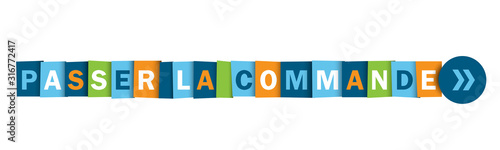 Bouton web typographique vecteur PASSER LA COMMANDEblues