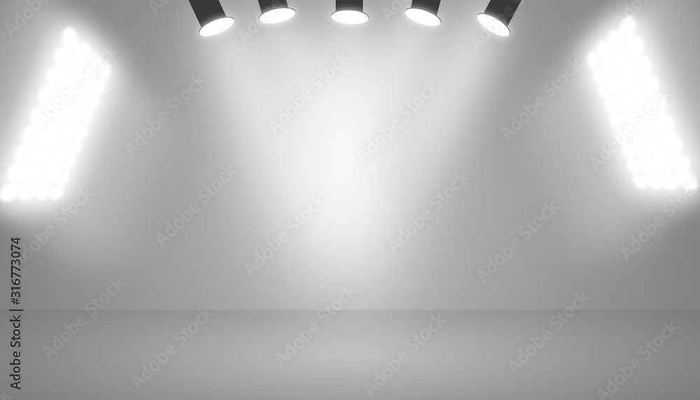 Naklejka premium Gray empty room studio gradient with spotlight used for background and display your product.