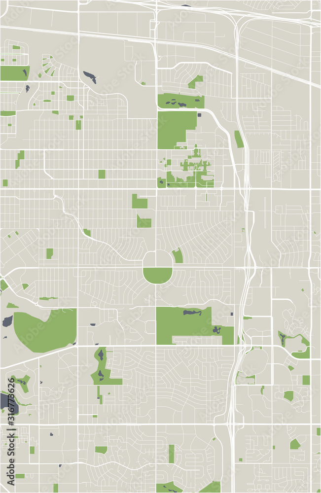 Fototapeta premium map of the city of Aurora, Colorado, USA
