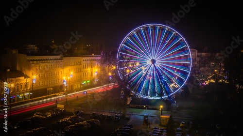 Ferris wheel in Bydgoszcz city