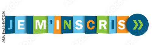 Bouton web typographique JE M'INSCRIS