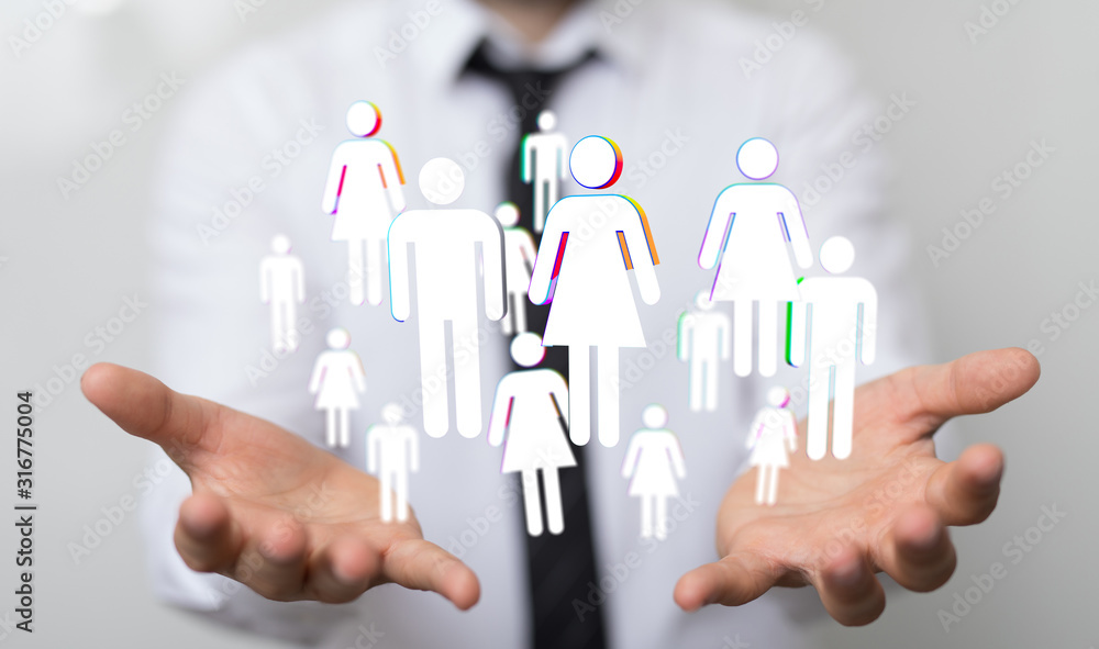 Social Networking illustration team group Social Networking illustration team group