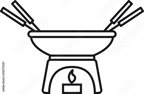Melting fondue pot icon