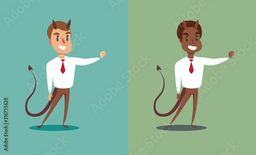 Evil business man. Stock flat vector illustration.
