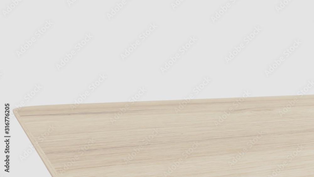 Fototapeta premium Perspective minimal table on white background 3D rendering