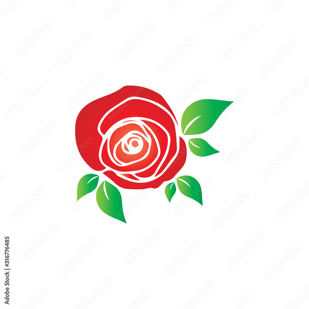 Beauty rose flower vector icon design template Beauty rose flower vector icon design template
