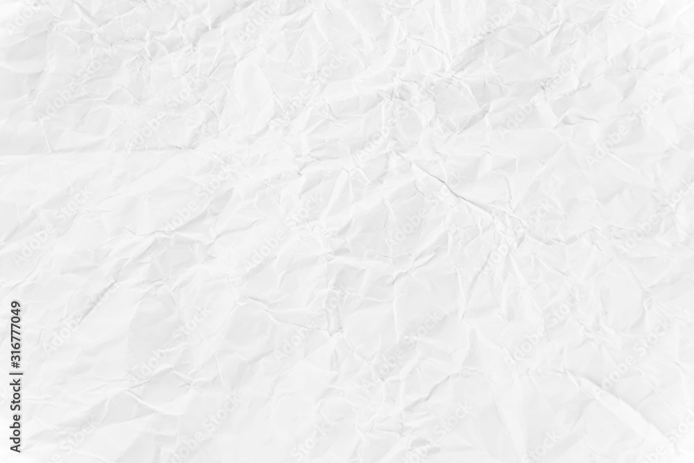Fototapeta premium Paper texture Crumpled White.Top view.