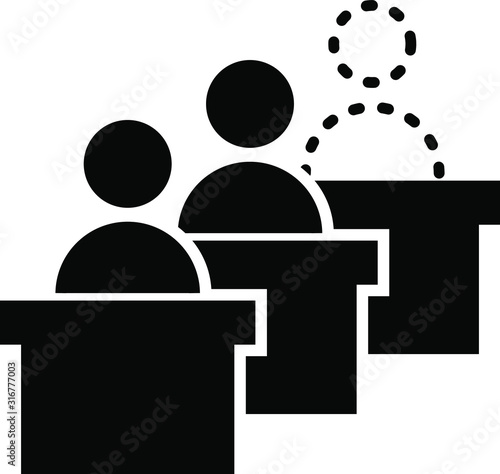 absentees icon, vector illustration