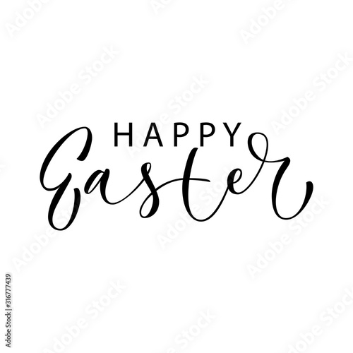 Happy Easter - banner with calligraphic sign.
